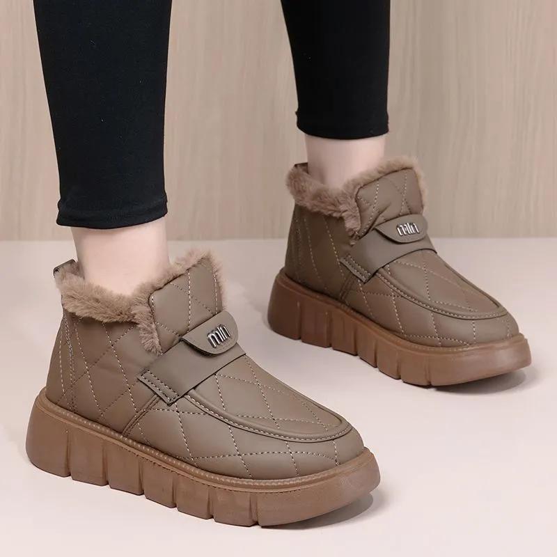 Plus Velvet Thickened Snow Boots Thick-soled To Increase Women's Cotton Shoes Waterproof Non-slip Women's Shoes