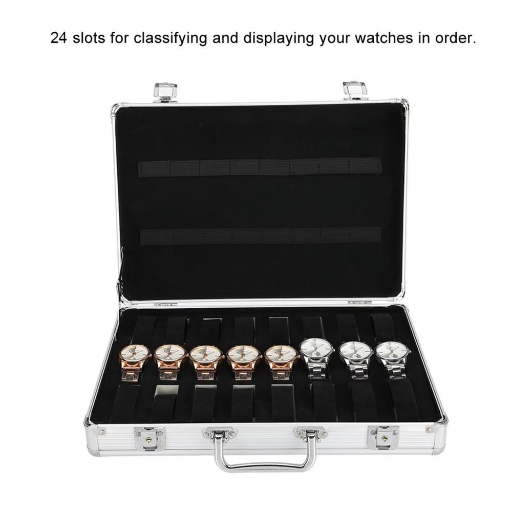 Soft Cushion Aluminum Watch Box 24/32Grid Watch Display Case Watch Storage Box  Trade Briefcase