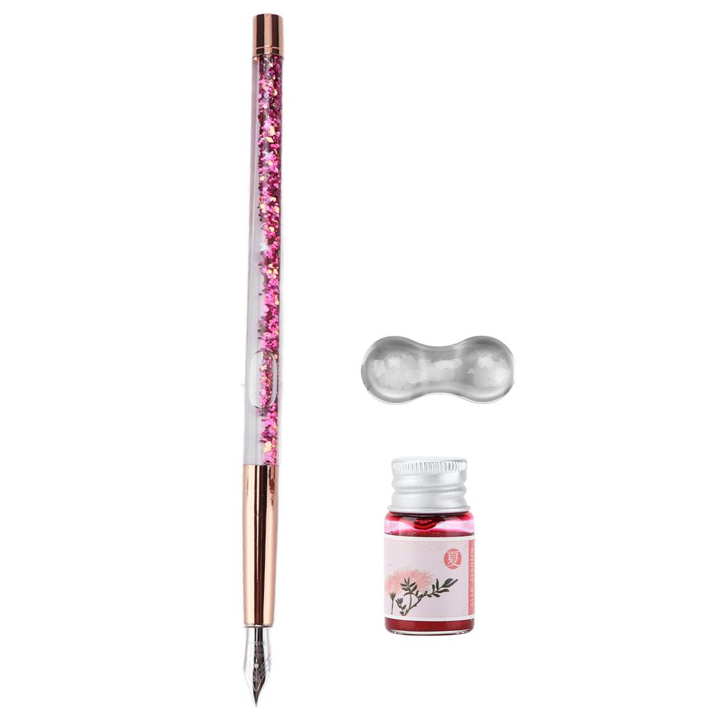 Glass Dip Pen Butiful Decorative Attractive Comfortable Ink Writing Portable Calligraphy Kit for Gift