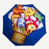 1pc Mario Ice Cream Cones Automatic Umbrella   8 Rib Portable Folding Black Iron Frame for Outdoor, Beach, Travel, Beach Umbrella 168