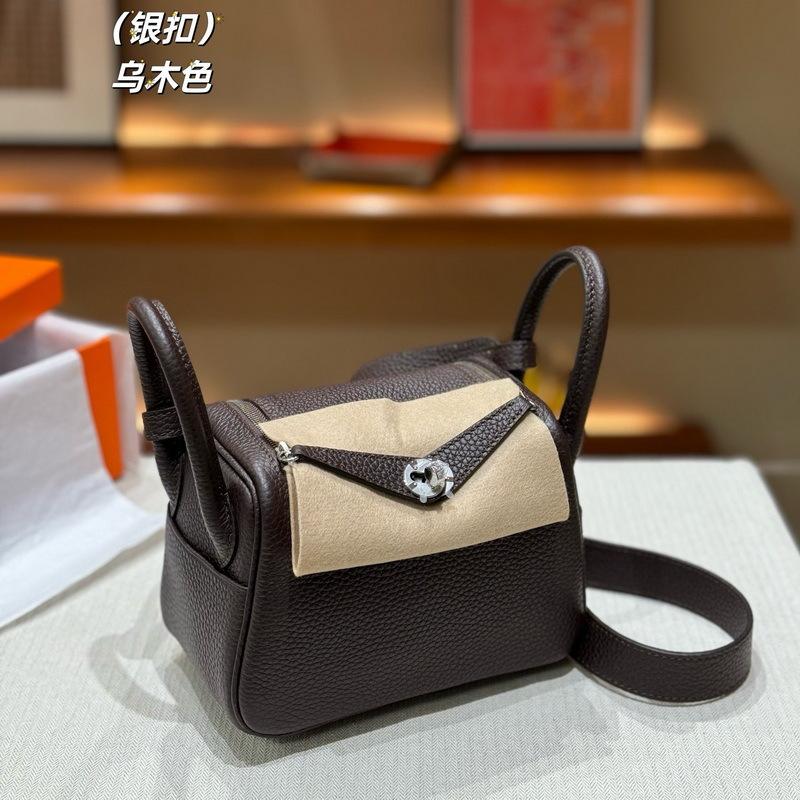 2026 new first-layer cowhide tc cowhide 19cm mini lindy bag crossbody leather medicine bag genuine leather women's bag