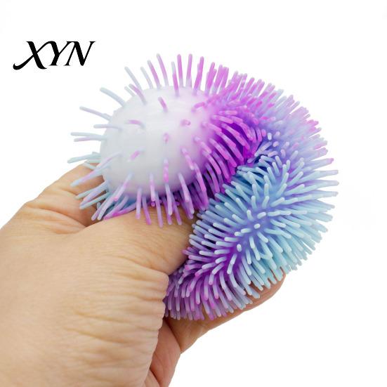Soft Squeeze Toy Stress Relief Fuzz Ball Toy, TPR Fuzzy Fidget Reusable Anxiety Relieving Office Desk for Focus Aid, Hand Relaxation