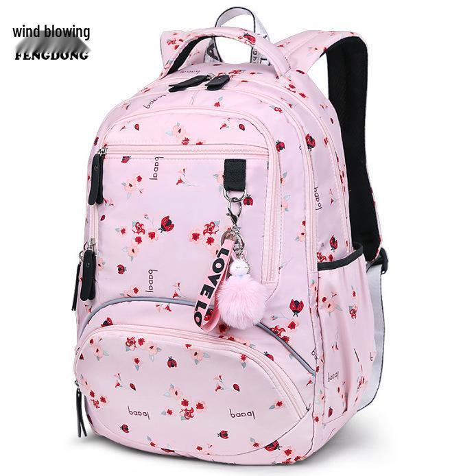 Women's Korean Style Large Capacity Multi-Layer Backpack - Lightweight, Printed, Double Shoulder Bag for Students