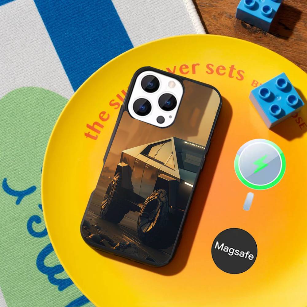 SUV Car T-TeslaES Pickup Truck Phone Case For iPhone 17,16,15,14,13,12,11,Pro,Max,Plus,Mini Magnetic Magsafe Wireless Charging