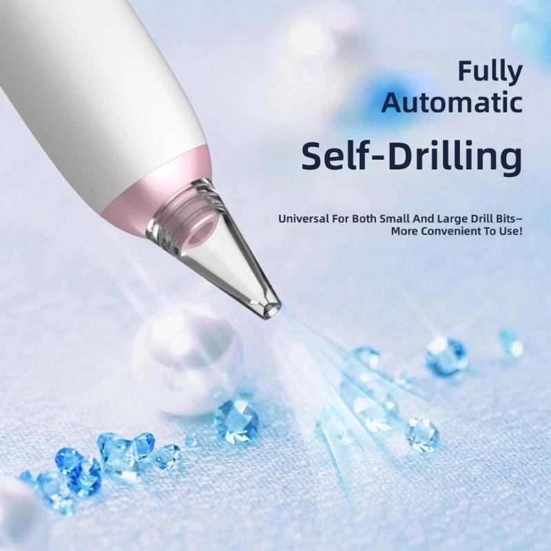 Electric Jewel Painting Pen Cordless Vacuum Jewel Art Pen Low Noise 3 Speed Adjustable Rechargeable Lightweight Pen