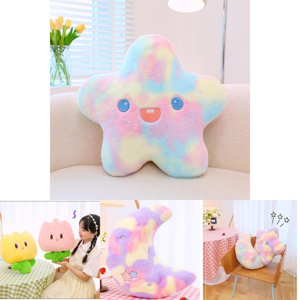 Cute Plush Moon And Star Sleeping Pillow For Girls