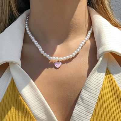 Accessories, Temperament Imitation Pearl Collarbone Constellation Pendant Necklace, Simple and Creative Double-sided Oil Drop Item Decoration