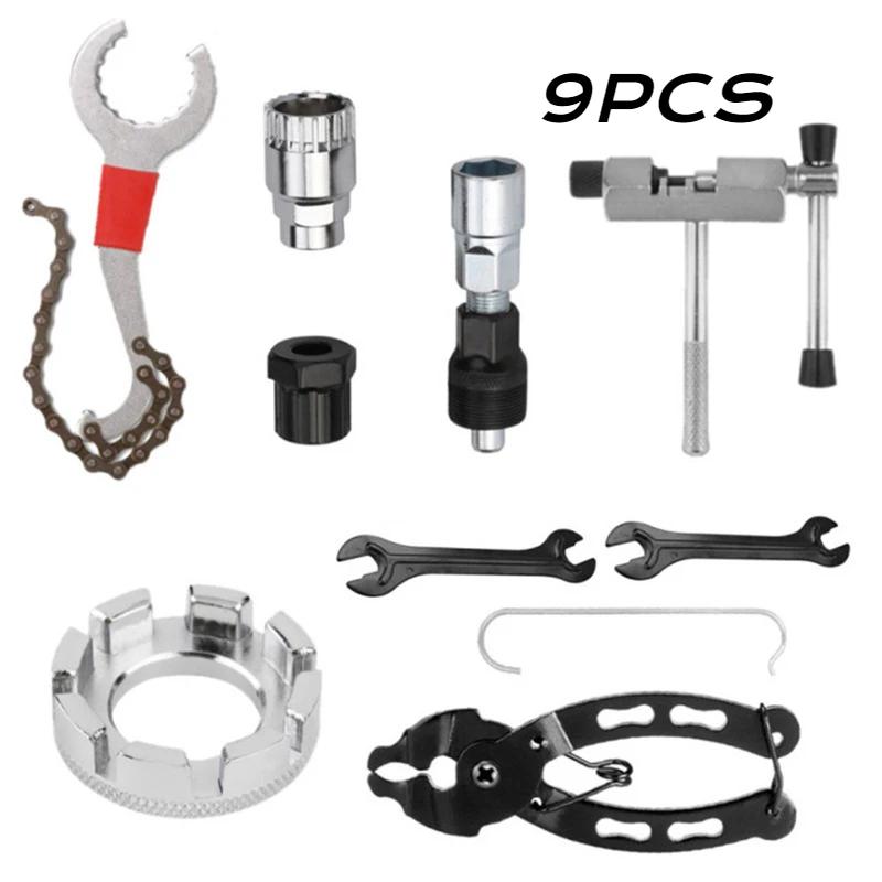 1SET Kit di Attrezzi per Riparazione Bicicletta Riparazione Rimozione Tampone Dentale Asse Centrale Pedivella Rimozione Corona Dentata Mountain Bike Manutenzione Bicicletta