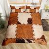 Farm Animal Duvet Cover King Microfiber Cow Fur Print Comforter Cover Patchwork Western Cowhide Bedding Set For Kids Boys Girls