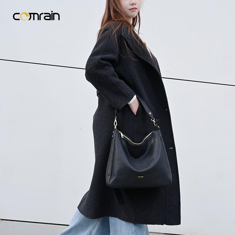 COMRAIN Women's Split Leather Hobo Shoulder Bag