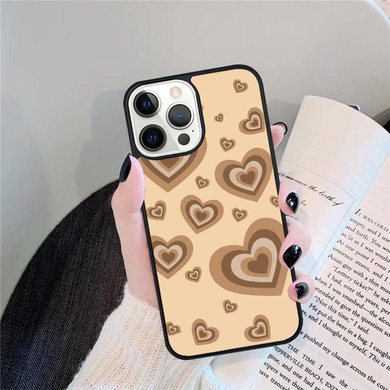 

Latte Love Coffee Heart Phone Case For iPhone 17 Air 16 15 14 plus 12 13 Pro max Soft Bumper Shell Cover coque iPhone 15pro