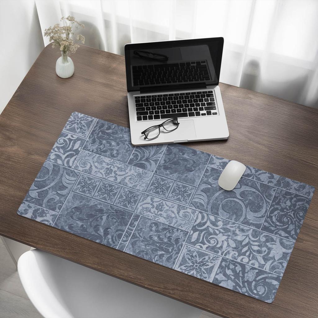 Protective Mat for Countertops for Offices, Offices, Workplaces, Ornamental Tiles, 100x50 Cm