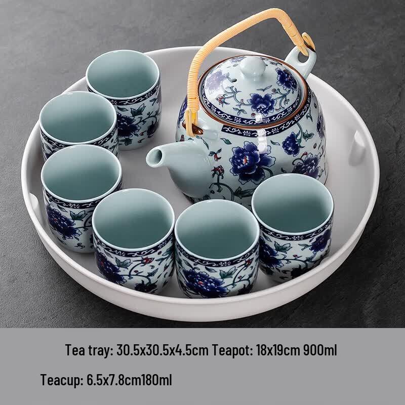 ZISIZ Large Ceramic Teapot with Glass Infuser