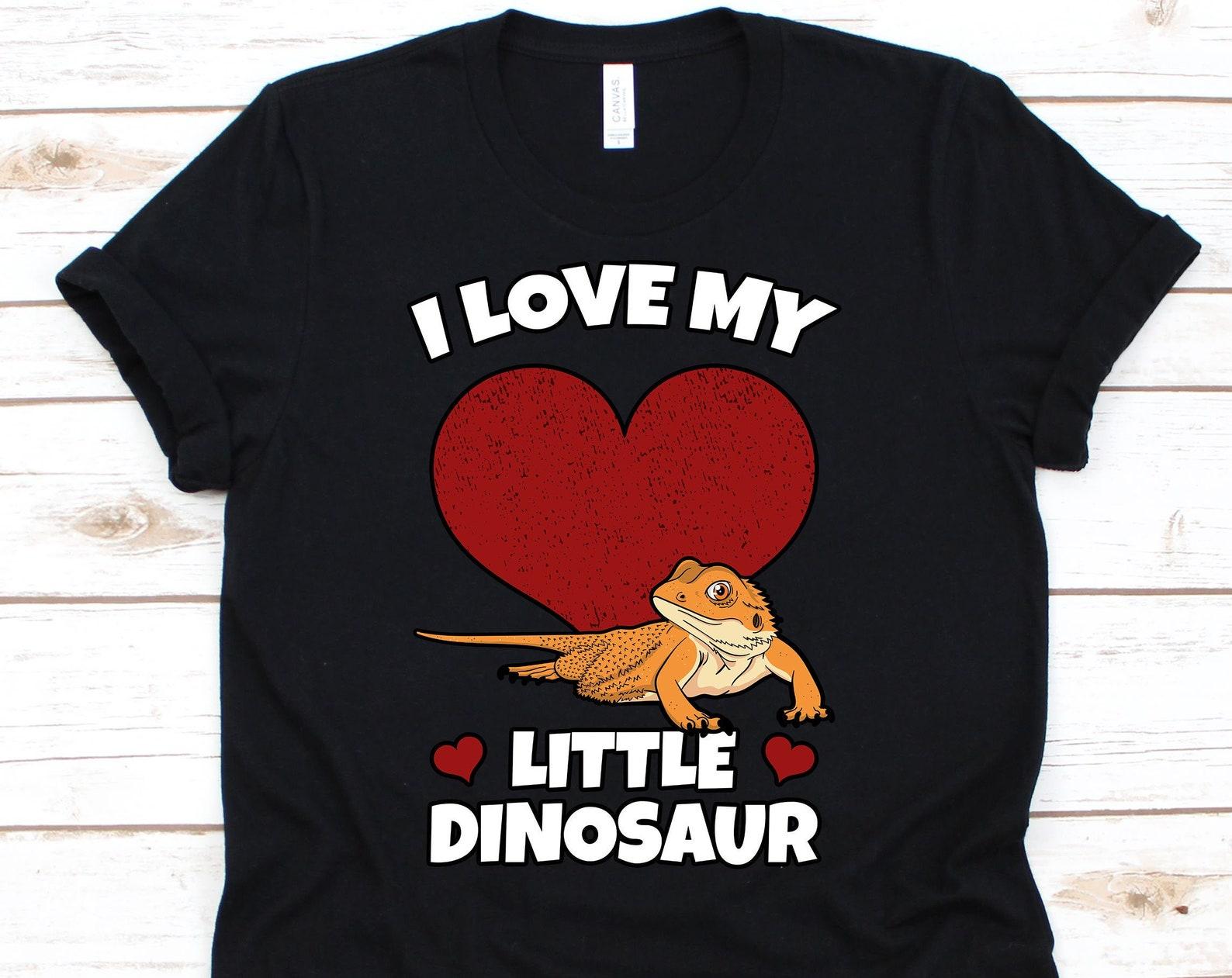 I Love My Little Dinosaur Shirt, Bearded Dragon Lover Gift For Men Women, Cute Reptile Tshirt For Bearded Dragon Owner, Bearded Dragon Mom S