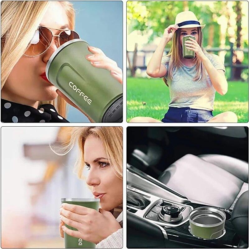 380ml/510ml Stainless Steel Coffee Cup Travel Thermal Mug Leak-Proof Thermos Bottle Tea Coffee Mug Vacuum Flask Insulated Cups