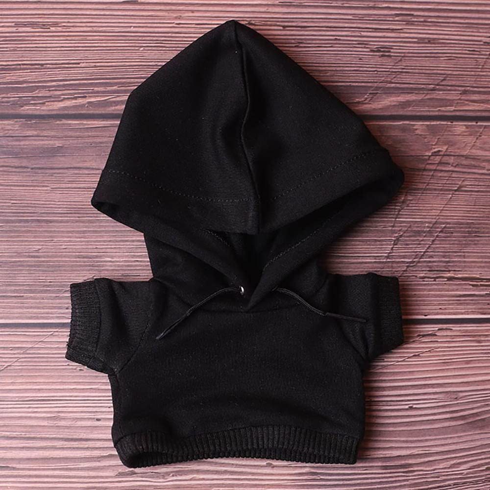 Niannyyhouse 15cm Plush Clothes: Hoodie, Jeans, Cotton Doll Clothes, Dress-Up (Black-2)