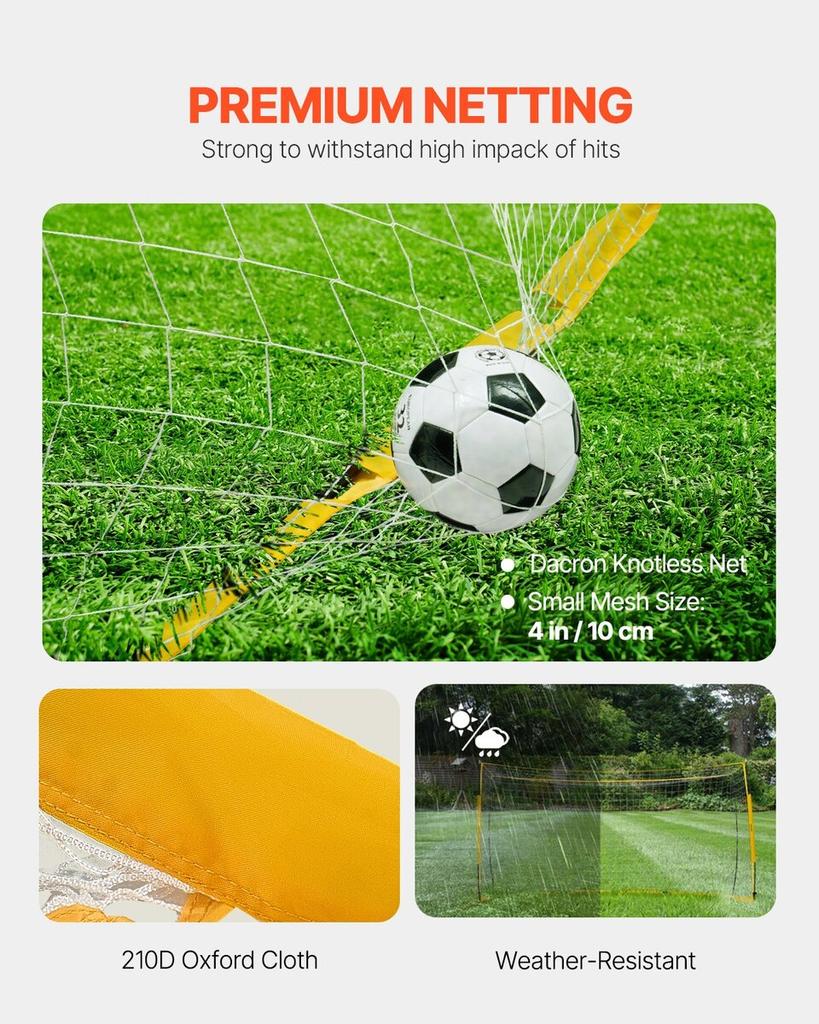12x6 Ft Portable Soccer Goal Kids Soccer Net Carry Bag Backyard Training