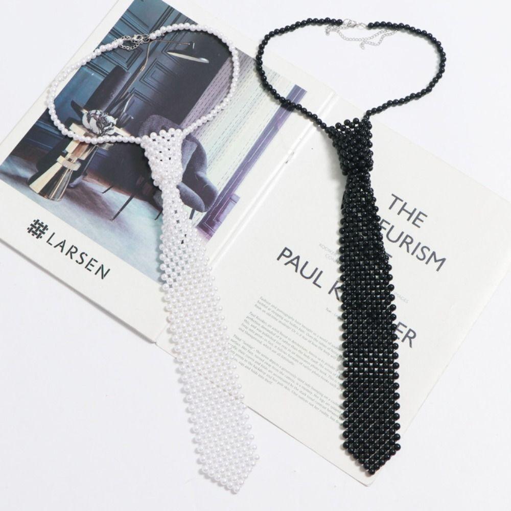 Weaving Beaded Women Necktie Elegant Neckwear Fashion Shirt Tie