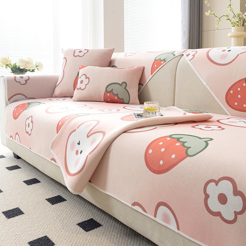 Ice silk cold sofa cushion, summer mat, seat cushion, non-slip leather sofa cover, summer cool cushion cover cloth towel