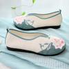 Woman's New Flat Sole Floral Embroidered Shoe Ethnic Style Soft Sole Non Slip Round Toe Shallow Slip On Lightweight Cloth Shoes