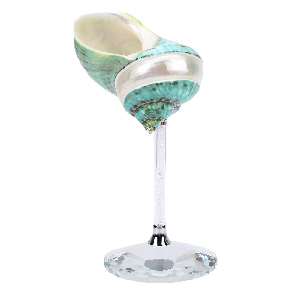 Natural Shell Cocktail Drinks Cup Glass Base Creative Wine Glass Conch Shell Goblet  Wedding Gift