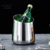 Enfriador de Champán Cubo de Hielo de Acero Inoxidable, Resistente para Vino con Boca Inclinada de Papelera de Escritorio, Espesado para Cerveza Multiusos para Bar KTV Multifunción