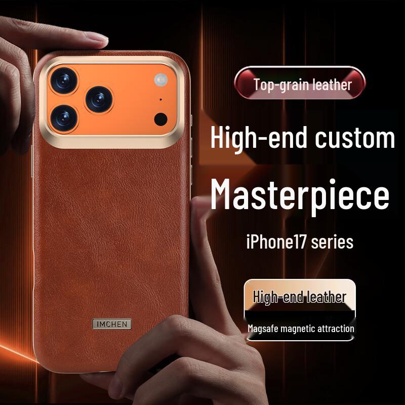 IM-CHEN MagSafe Ölwachs Leder Handyhülle für iPhone 17 Pro/Pro Max