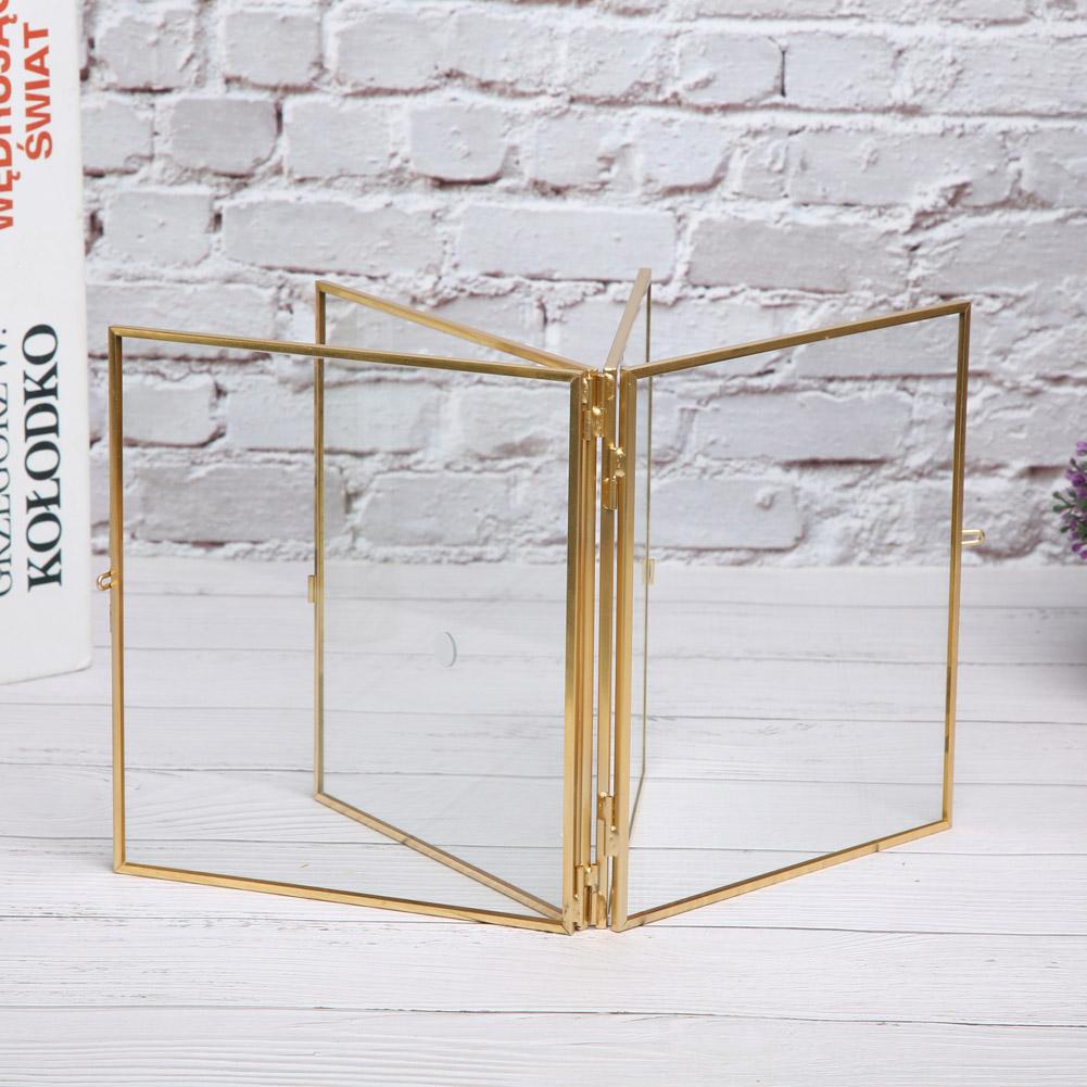 Suport pentru Specimen de Plante din Sticlă cu Două Fețe Clip pentru Flori Uscate Ornament Decorativ pentru Casă 14x16x1.5cm