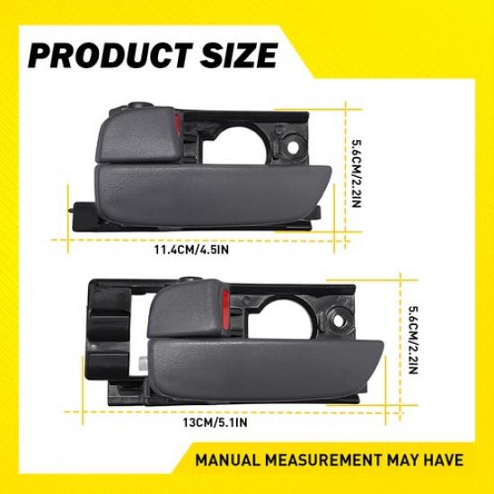 2/4PCS Interior Handle Door Inner Hatch For Hyundai 2006-2011 Gray/Black Accent