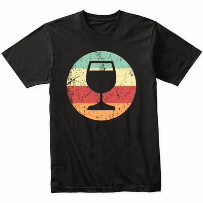 Wine Connoisseur Shirt - Vintage Retro Wine Glass Shirt - Retro Colors