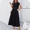 Women's Spring and Summer Temperament Casual Solid Color Sleeveless Vest Top Dress Set