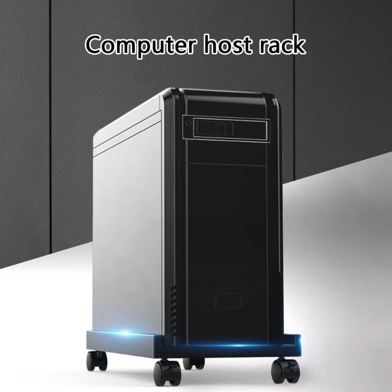 Carbon Fiber PC Case Holder Cart Mobile Adjustable Computer CPU Holder 20kg Weight Capacity