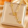 Exquisite 18K Gold-Plated Titanium Steel Necklace - Women's Clavicle Chain Jewelry, Fade-Resistant