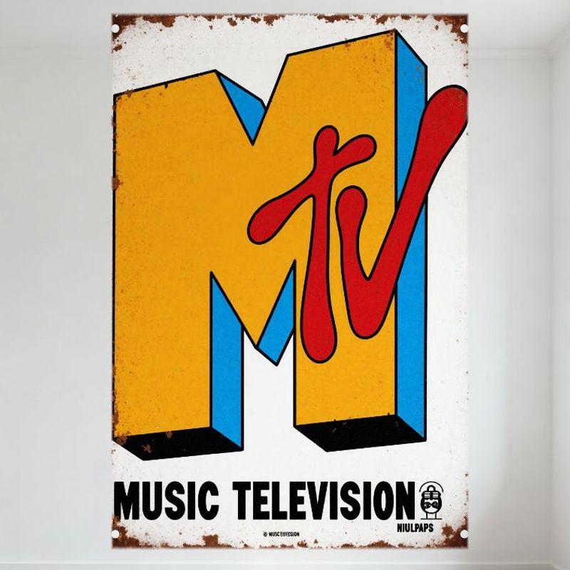 

Вінтажний Іржавий Металевий Бляшаний Знак MTV Music Television, Ретро Старена Настінна Табличка з Логотипом MTV для Домашнього Бару, Чоловічої Кімнати, Декору Клубу 20x30cm（7.8x11.8inch）