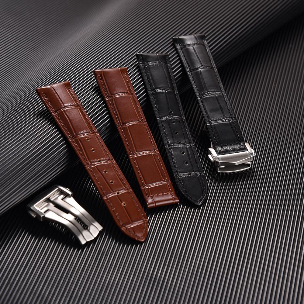 19mm 20mm 21mm 22mm High Quality Genuine Leather Watch Strap For Omega 007 Seamaster 300 Business Clasp Accessories