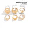 Ingemark Trendy Exquisite Irregular Geometric Rings Set Women Creative Simple Metal Opening Finger Ring Aesthetics Jewelry Gift