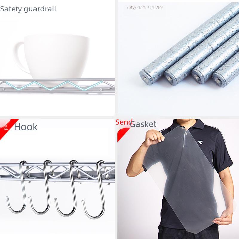Multi-layer metal storage rack for kitchen, microwave, floor, bathroom, oven seasoning.