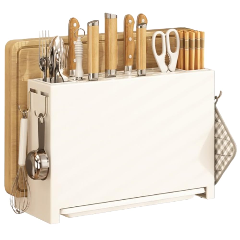 

Mellbo Нож Нож Блюдо Над Нержавеющим Блюдом Кухня 4 Белая Подставка, Держатель, Сушилка, Раковина, Сталь, Сушилка, Хранение, S-образные крючки,