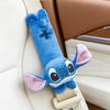 Cartoon Cute Stitch Seat Belt Protective Cover Anime Lilo & Stitch Soft Plush Car Shoulder Belt Car Inside Decoration