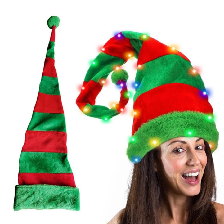 Blingbling Long Caps Elf Hat Christmas Hat Leprechaun for Party Celebrations