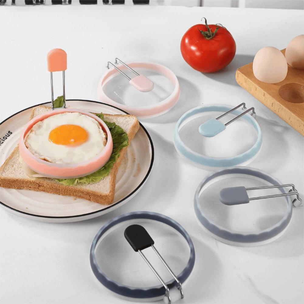 2 Pieces Silicone Pancake Ring Heat-resistant Omelet Mold Multi-functional Fried Egg Maker  Cookies