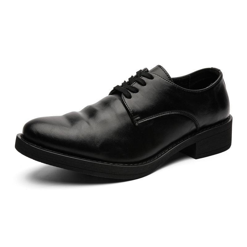 Cleanfit pointed derby shoes upturned pleated thick sole heightening wizard shoes casual men's shoes-A15