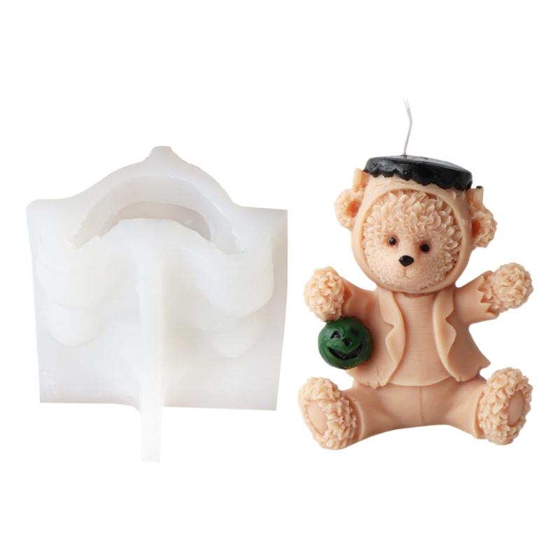 3D Bear Candle Mold Aromatherapy Candle Molds Epoxy Resin Wax Mould Handcrafted Gypsum Ornaments for Craft Enthusiasts