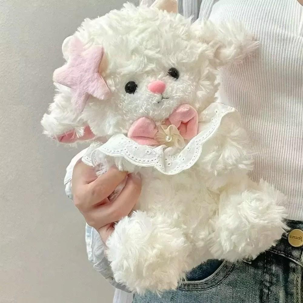 Cute Doll Lamb Plush Toy Bowknot Plush Sheep New Plush Cuddle Pillow  Bedroom Decor