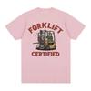 Funny Forklift Certified Skeleton Driver Meme T Shirts Men's 100% Cotton Oversized T Shirt Male Fashion Vintage Y2k T-shirt Tops