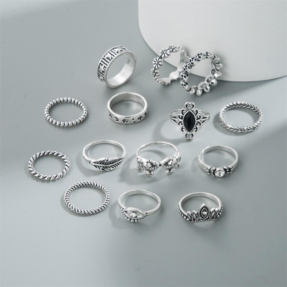 2023 14 Rings / Set Bohemian Jewelry Gift Ring Set Elegant Wedding Party Women's Ring