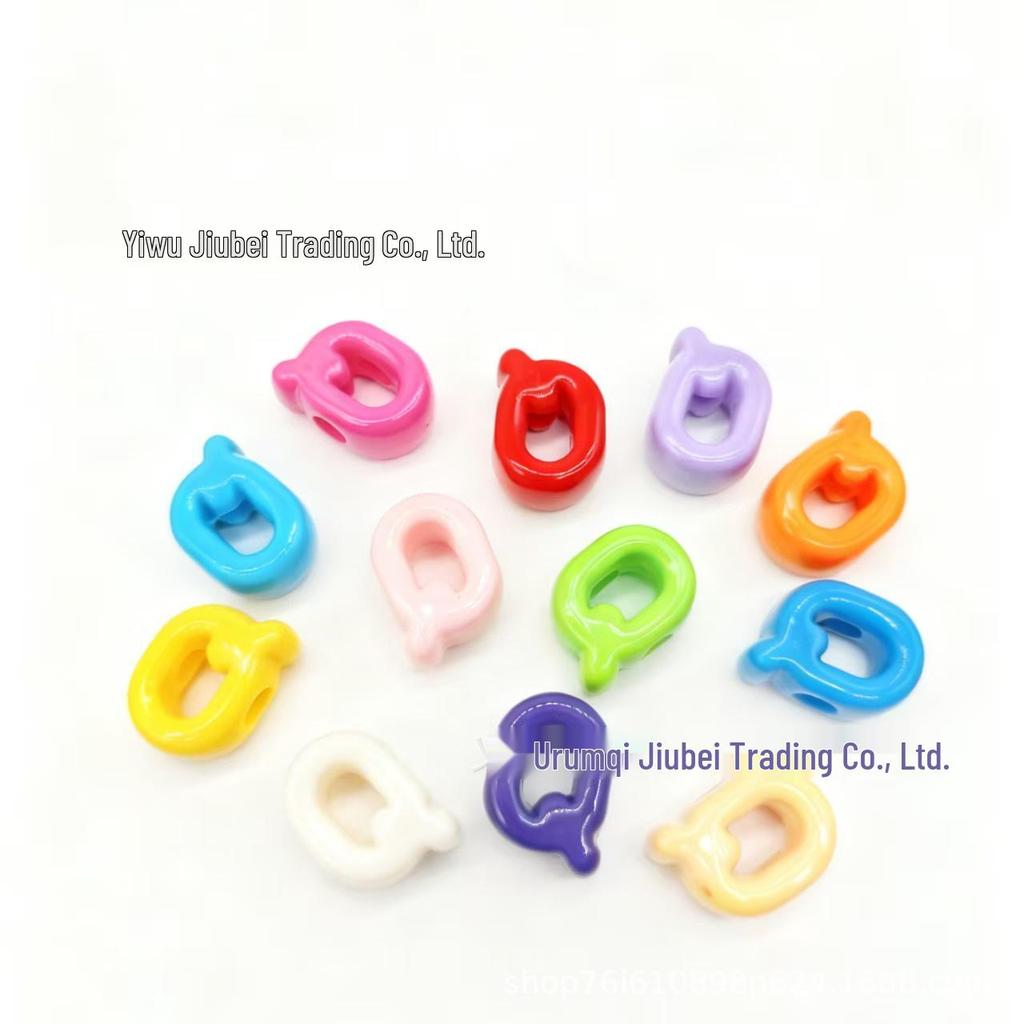 Colorful Acrylic Alphabet 'A' Beads for DIY Keychains & Charms