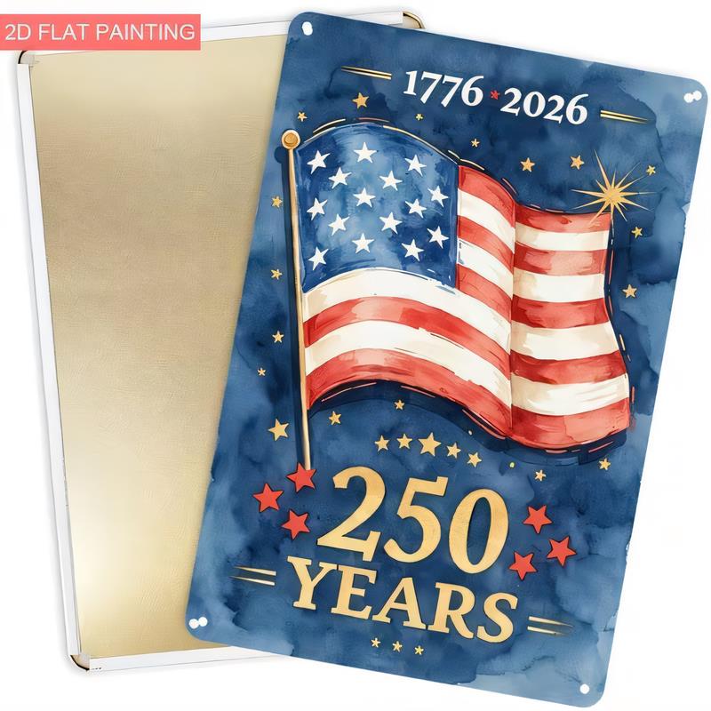 Tin Sign Years American Flag Vintage Metal Plaque Patriotic Fourth of July Retro Wall Decor for Home Bar Garage M