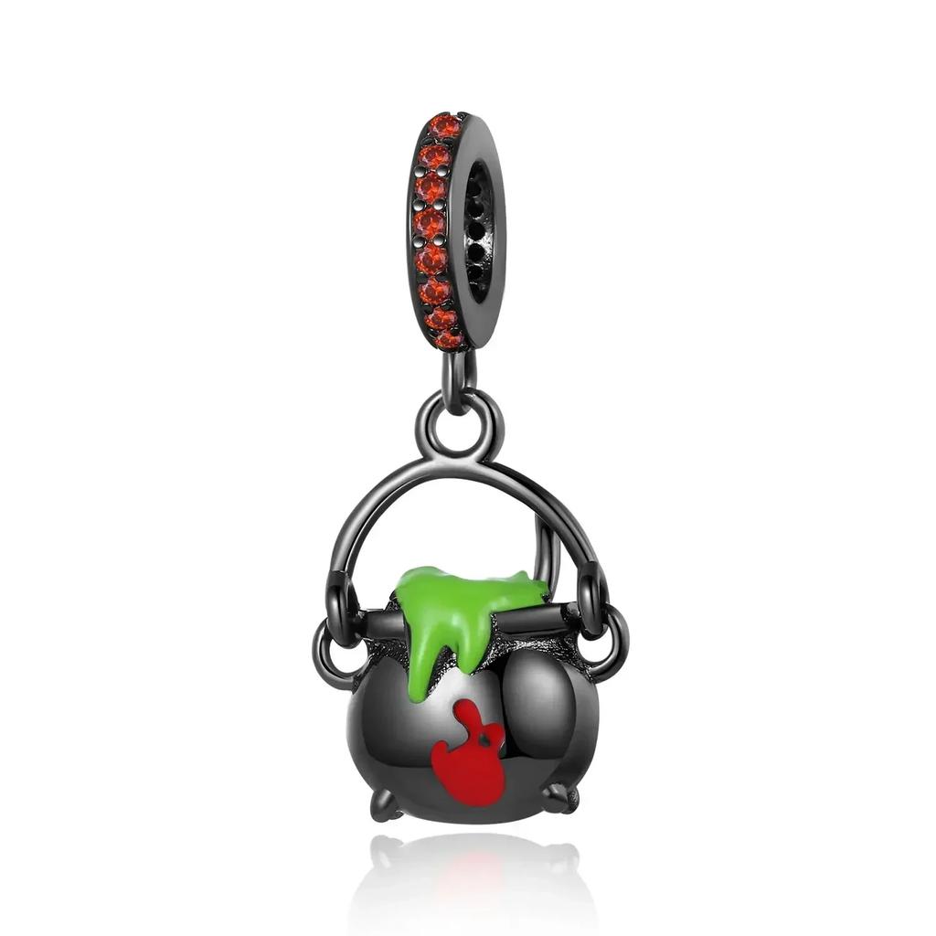 New Halloween Copper Skull Charms Luminous Pumpkin Bat Ghost Coffin Bead Pendant Necklace Bracelet Diy Jewelry Gift