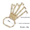 Adjustable Women Gothic Punk Skull Ghost Skeleton Finger Bracelet Hand Chain for Halloween Femme Party Accessories